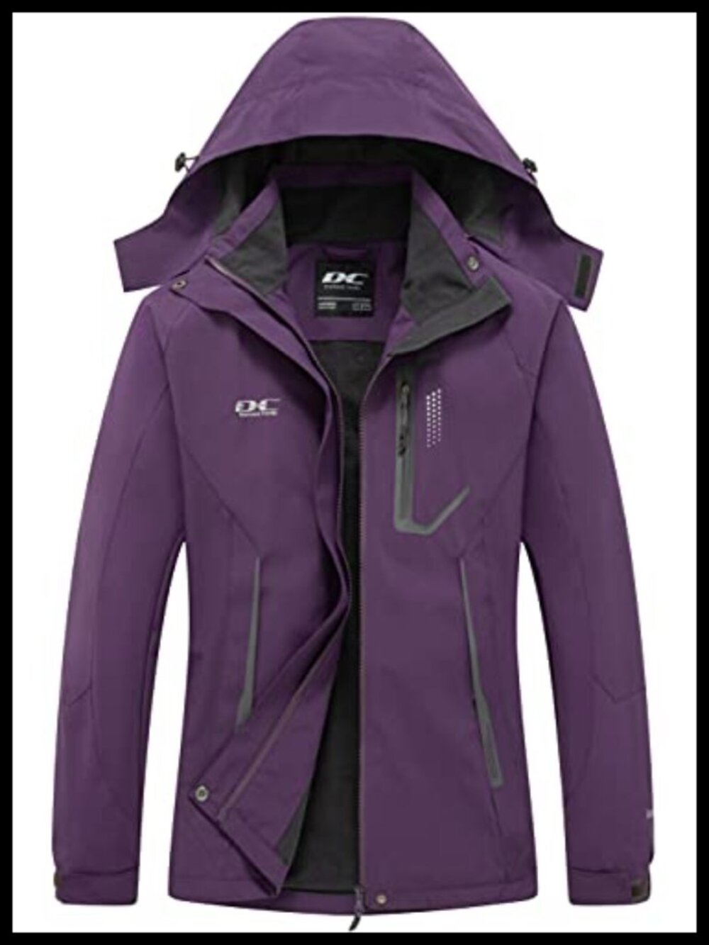 Women's Lightweight Waterproof Hooded Rain Jacket with Adjustable Cuffs